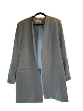 Calvin Klein Women's Long Open-Front Blazer in Light Blue Size 22W NWT